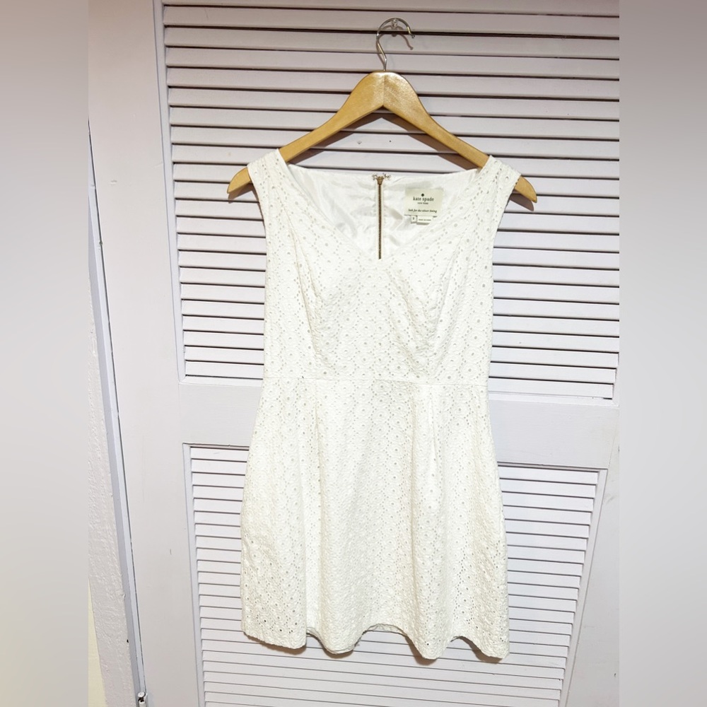 Kate Spade Eyelet Lace Dress  Color White Size 2